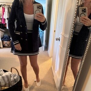 ZARA 2 PIECES SET CROSSOVER KNIT BLAZER AND KNIT MINI SKIRT